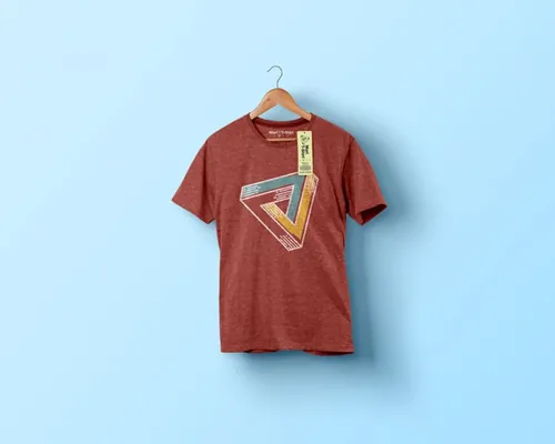 T恤模型PSD模板Psd Marl T-shirt Mockup