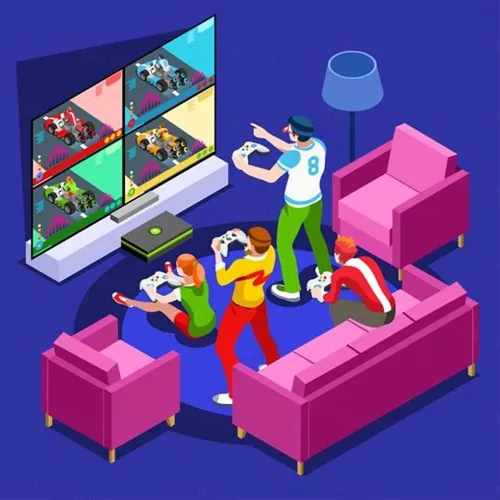 2.5D互联网小场景立体三维游戏视频插图图标等距人物矢量设计素材82112