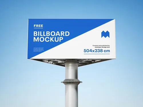 三面高炮广告牌设计提案样机模板 Triple Billboard Mockup