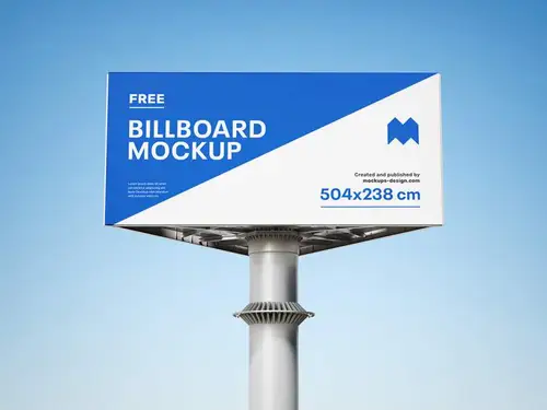 三面高炮广告牌设计提案样机模板 Triple Billboard Mockup 样机模版