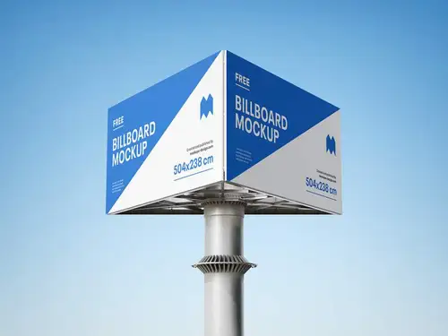 三面高炮广告牌设计提案样机模板 Triple Billboard Mockup 样机模版