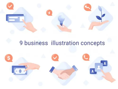 工作中的商业插图包Business illustration pack