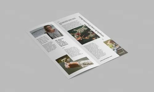 双折页设计展示贴图模版 US letter bi-fold leaflet