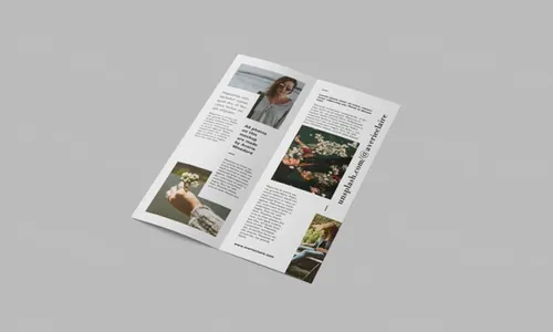 双折页设计展示贴图模版 US letter bi-fold leaflet