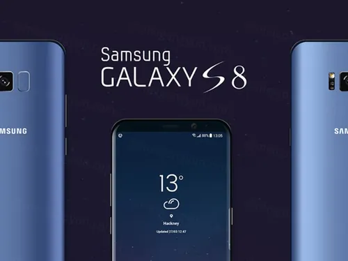 三星Galaxy S8模型PSD贴图模板Samsung Galaxy S8 Landing Page Mockup