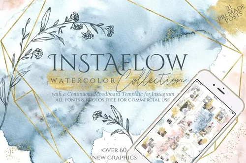 优雅风格水彩 Instaflow Watercolors