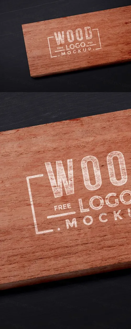 木质徽标LOGO贴图样机PSD模板Wood Logo Mockup PSD