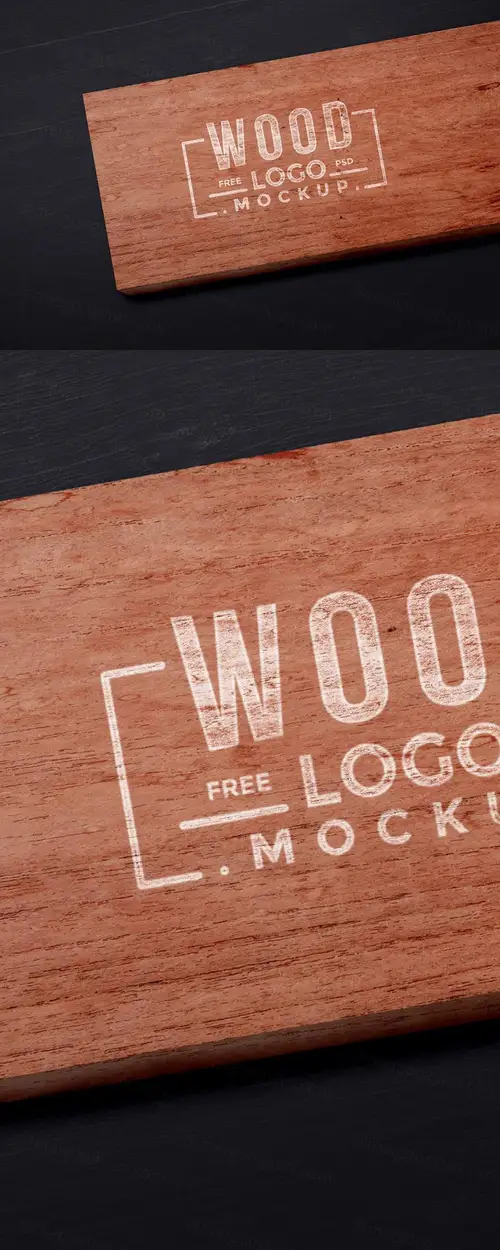 木质徽标LOGO贴图样机PSD模板Wood Logo Mockup PSD #696 样机