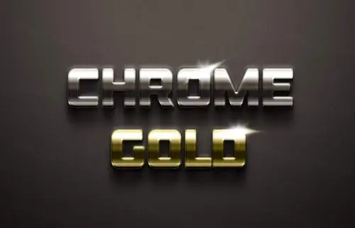 金属效果文字特效Metallic Psd Text Effect 设计元素