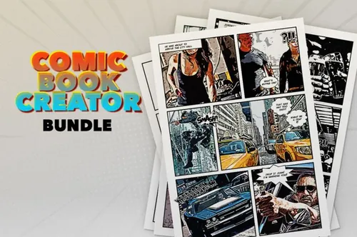 漫画书故事线气泡创作者套装PSD模板 Comic Book