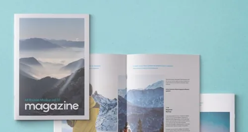 A4书籍杂志模型PSD贴图模板A4 Psd Magazine Booklet Mockup