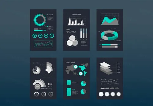 Business Reports 商业报告数据统计信息图表AI矢量元素素材