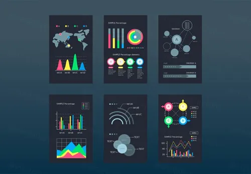 Business Reports 商业报告数据统计信息图表AI矢量元素素材
