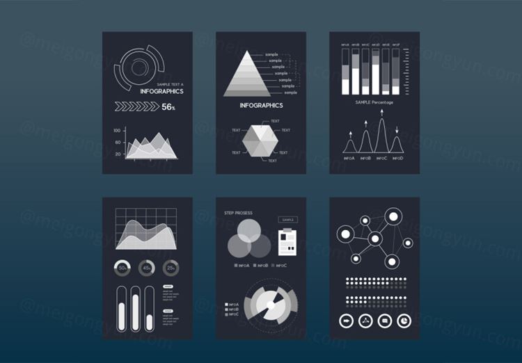 Business Reports 商业报告数据统计信息图表AI矢量元素素材