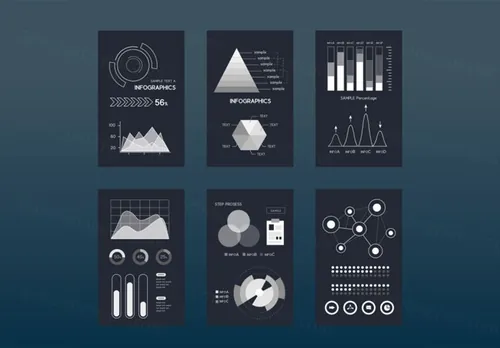 Business Reports 商业报告数据统计信息图表AI矢量元素素材