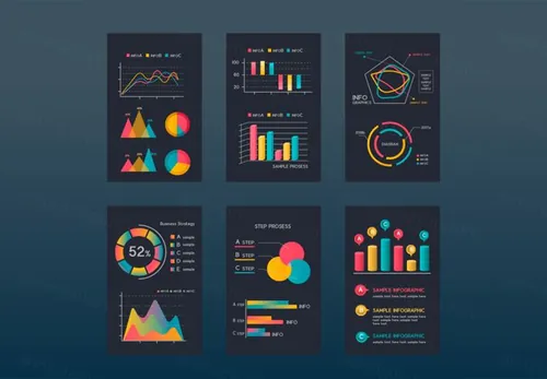 Business Reports 商业报告数据统计信息图表AI矢量元素素材