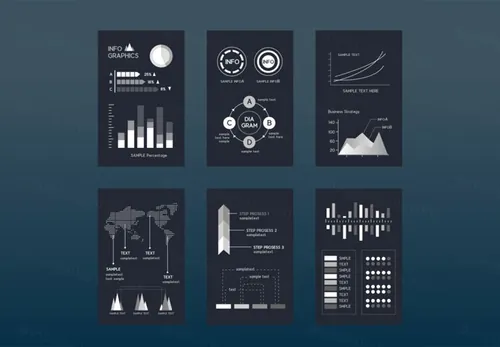 Business Reports 商业报告数据统计信息图表AI矢量元素素材