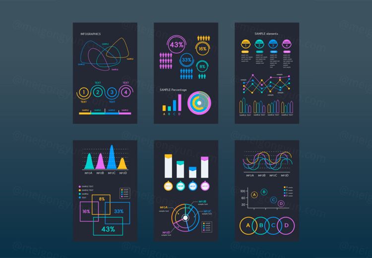 Business Reports 商业报告数据统计信息图表AI矢量元素素材