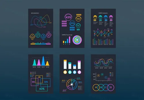 Business Reports 商业报告数据统计信息图表AI矢量元素素材