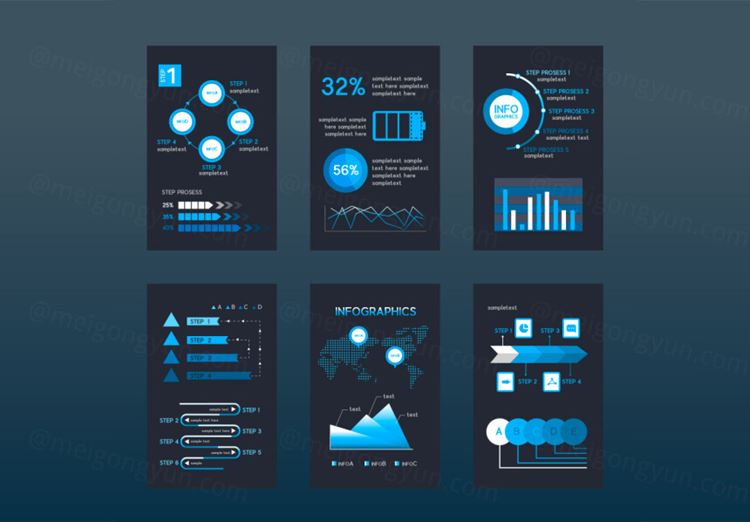 Business Reports 商业报告数据统计信息图表AI矢量元素素材
