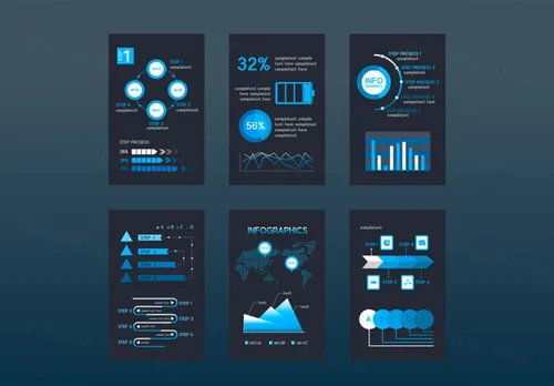 Business Reports 商业报告数据统计信息图表AI矢量元素素材