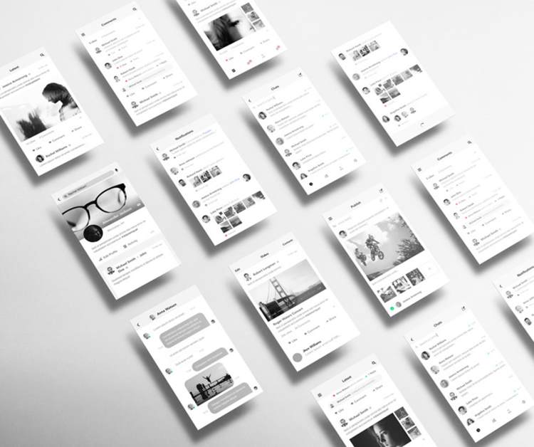 移动端应用程序APP设计PSD贴图模板Perspective App Screens Mock-Up