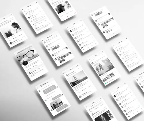 移动端应用程序APP设计PSD贴图模板Perspective App Screens Mock-Up