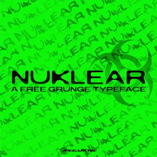 未来派放射性扭曲核子英文装饰字体 JPEGARCHIE - NUKLEAR TYPEFACE