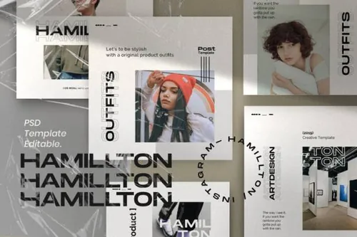 欧美极简主义动态美学Ins新媒体宣传海报模板 HAMILLTON -