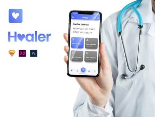 现代简洁医疗健康团队私人医生诊所移动iOS UI工具包Healer UI Kit
