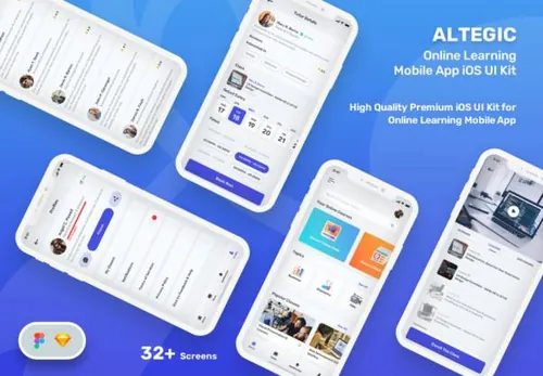 在线学习网络培训网校移动APP界面UI素材 Altegic - Onl