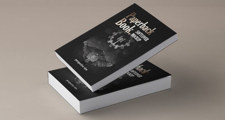 透视平装书籍模型PSD贴图模板Paperback Psd Book Mockup