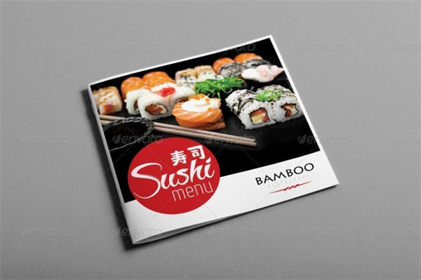 日本新鲜寿司料理日料餐厅食谱菜单设计模板素材 Fresh Sushi Restaurant Menu（INDD）