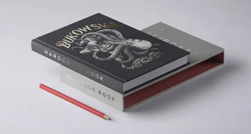 透视精装书封面贴图PSD模板Psd Slipcase Book Mockup
