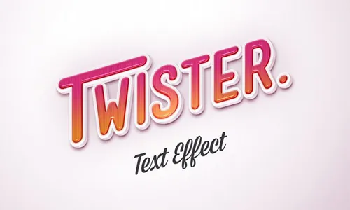 现代创意文字效果Psd Twister Text Effect