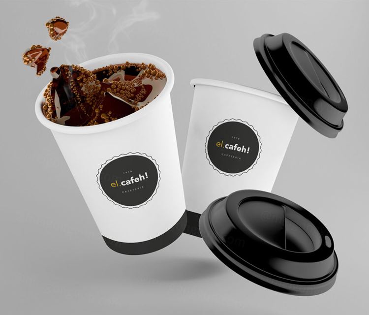 咖啡杯模型PSD贴图模板Desktop Notebook Screen Mockup Vol016