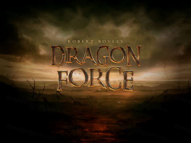 电影海报特效字体图层样式 Dragon force
