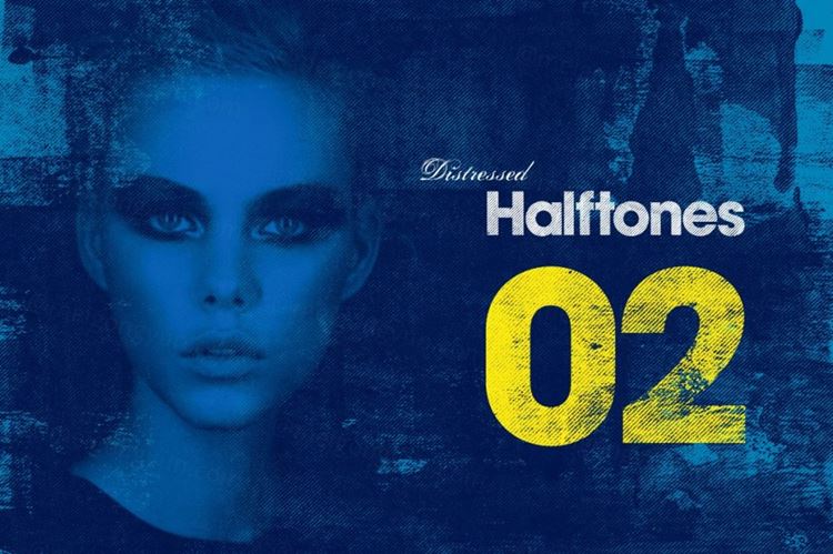 16种复古仿旧半色调丝网印刷纹理合集 Distressed