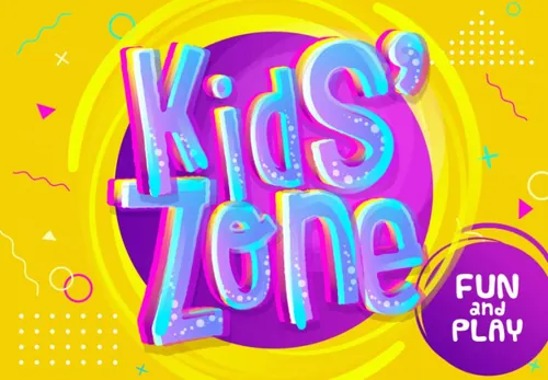 儿童游乐场卡通风格主题横幅矢量插图海报设计素材 Kids Zone