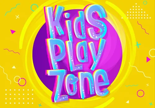 有趣的儿童游乐园主题卡通横幅矢量插图海报设计素材 Kids Play Zone