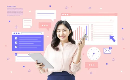 商业插画检查清单运营管理调度中心企业运作行政管理海报素材PSD模板