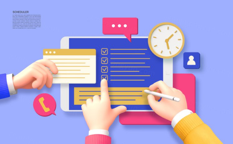 商业插画检查清单运营管理调度中心企业运作商业矢量插画海报素材