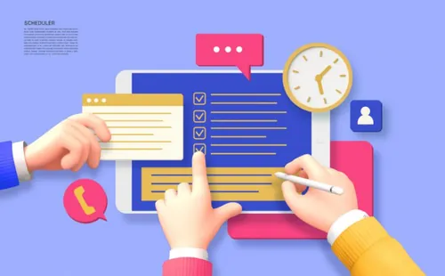 商业插画检查清单运营管理调度中心企业运作商业矢量插画海报素材