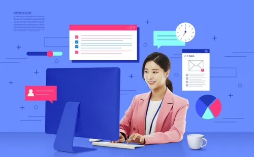 商业插画检查清单运营管理调度中心企业运作行政管理海报素材PSD模板