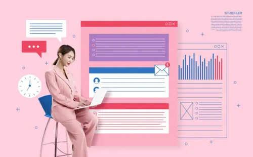 商业插画检查清单运营管理调度中心企业运作商业矢量插画海报素材