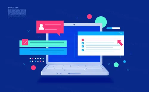 商业插画检查清单运营管理调度中心企业运作行政管理海报素材PSD模板