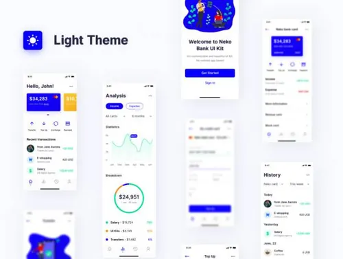 网站着陆页设计维修概念插画Neko Bank UI Kit