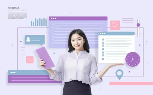 商业插画检查清单运营管理调度中心企业运作行政管理海报素材PSD模板