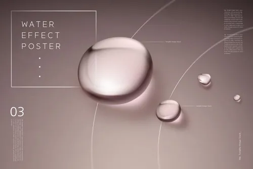 Water Effect Poster 高分辨率水/水滴元素透明PSD高分层合成海报 ti219a9102