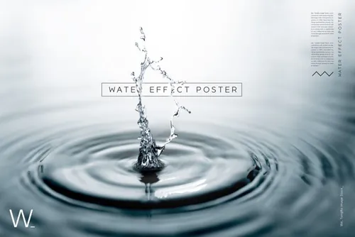 Water Effect Poster 高分辨率水/水滴元素透明PSD高分层合成海报  ti219a9113